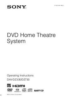 Sony DAV DZ 330 manual. Camera Instructions.